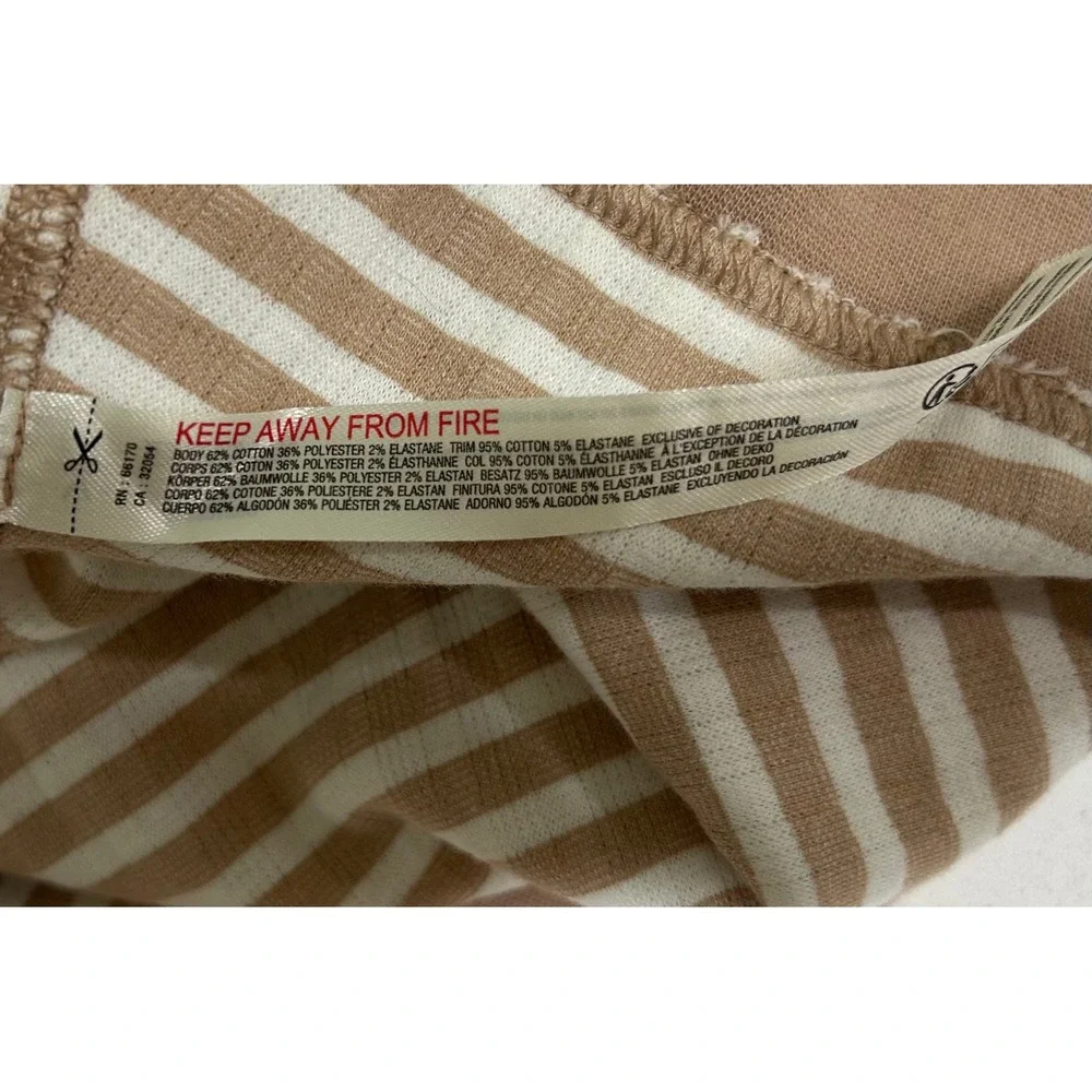 Free People Movement Love Tank Pullover Sandy Tan Waffle Stripe Reversible L NEW